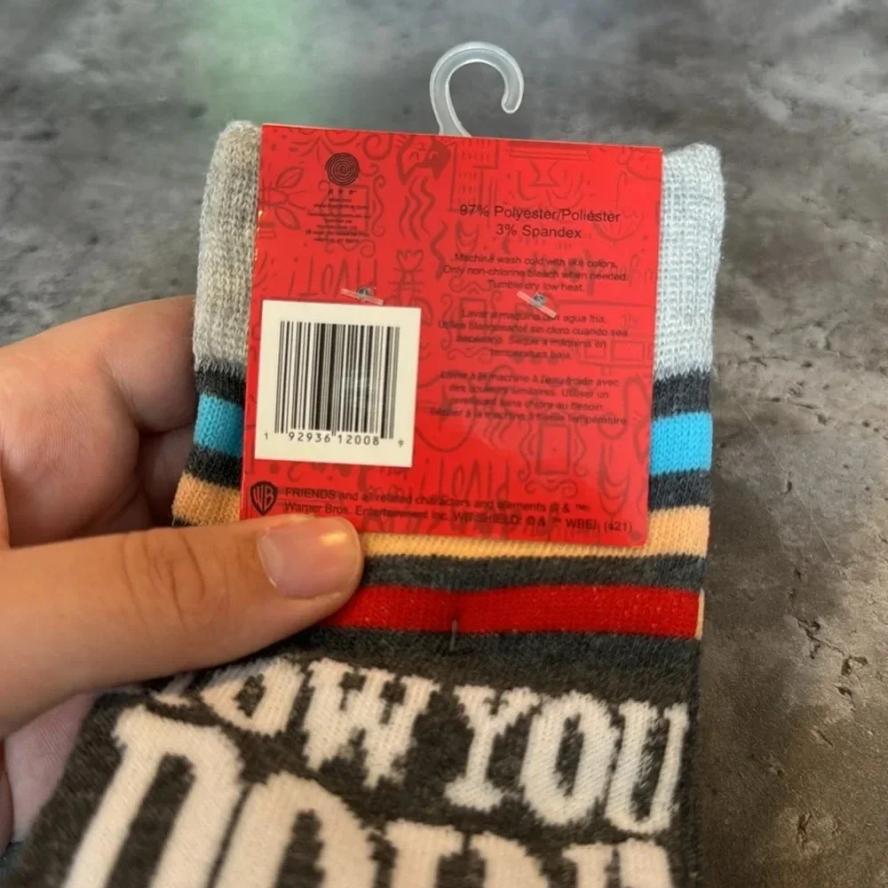 Friends How You Doing and Logo Adult Novelty Crew Socks | 2 Pairs | Size 6-12